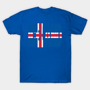 Iceland flag stencil T-Shirt